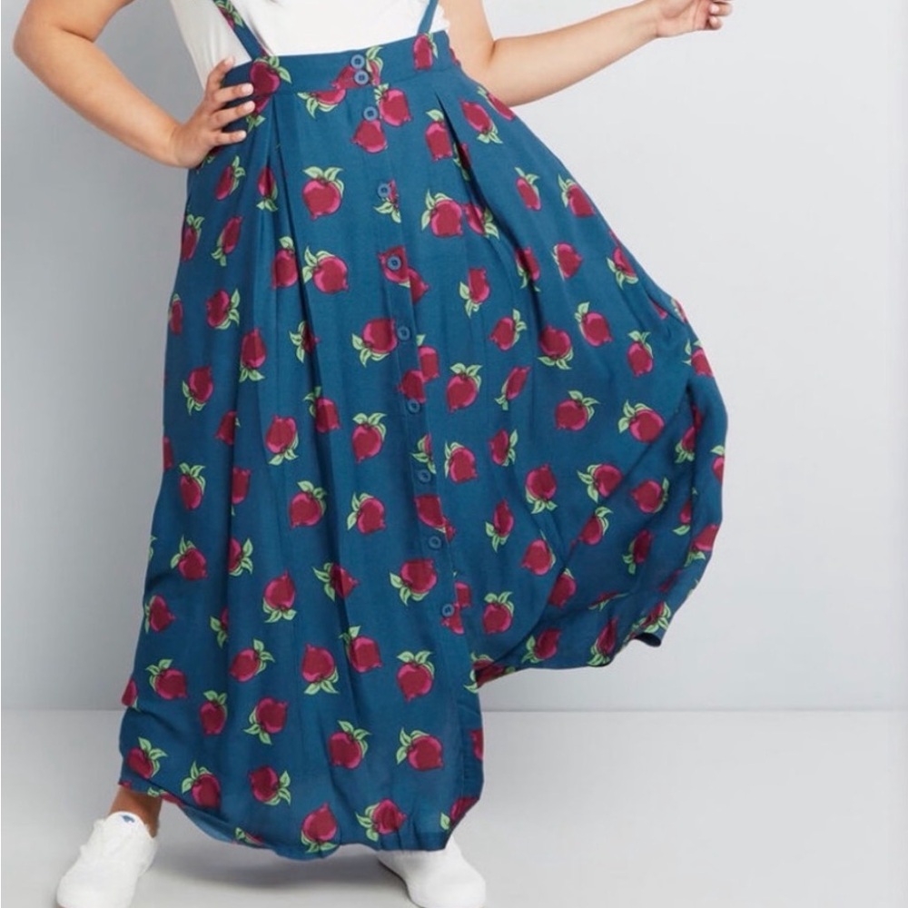 ModCloth Pinafore Perfection Print Maxi Skirt size large - Picture 6 of 8